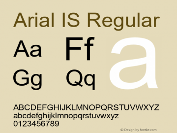 Arial IS MS core font:V2.00图片样张