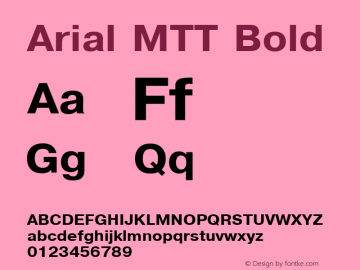 Arial MTT Bold TrueType Maker version 1.00.03 Font Sample