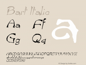 Bart Italic Altsys Fontographer 4.1 12/26/94图片样张