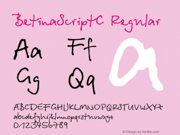 BetinaScriptC 001.000 Font Sample