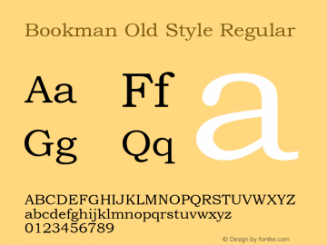 Bookman Old Style Version 2.20 Font Sample