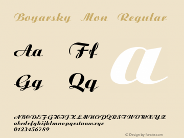 Boyarsky Mon 2.00 Font Sample