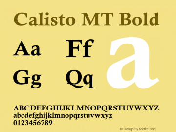 Calisto MT Bold Version 1.60图片样张