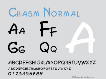 Chasm Normal Altsys Fontographer 4.1 2/2/95图片样张