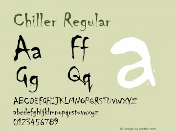 Chiller Version 1.00 Font Sample