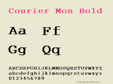 Courier Mon Bold Version 1.0图片样张