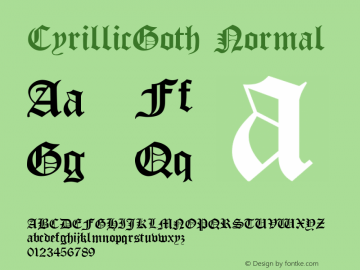 CyrillicGoth 1.0 Mon Nov 23 18:12:50 1992 Font Sample