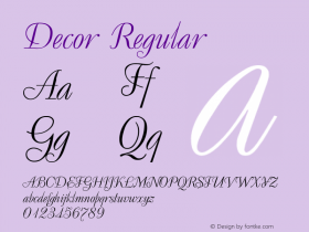 Decor Converted from t:\DECOR.TF1 by ALLTYPE Font Sample