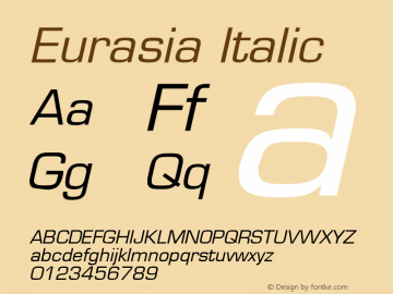 Eurasia Italic Altsys Fontographer 4.1 1/30/95图片样张