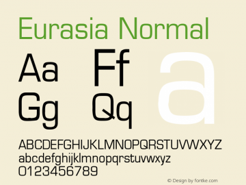 Eurasia Normal Altsys Fontographer 4.1 1/30/95图片样张