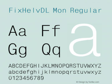 FixHelvDL Mon 2.00 Font Sample