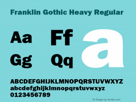 Franklin Gothic Heavy Version 1.00 Font Sample