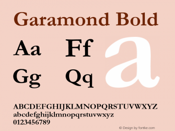 Garamond Bold Version 2.20图片样张