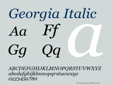 Georgia Italic Version 1.00图片样张