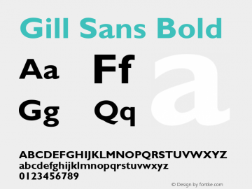 Gill Sans Bold Version 2.0 - Lotus - April 13, 1995 Font Sample