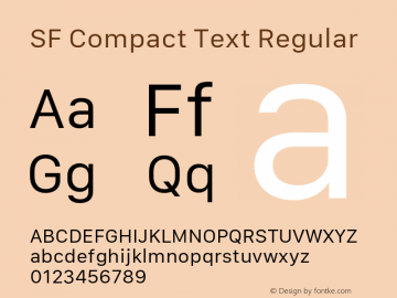 SF Compact Text Regular 11.0d10e2 Font Sample