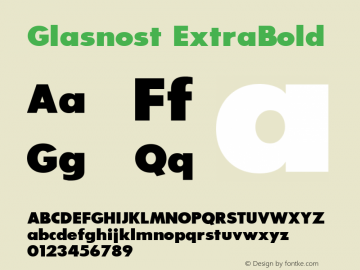 GlasnostExtraBold 1.0 Wed May 19 04:15:51 1993 Font Sample