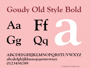 Goudy Old Style Bold Version 1.50 Font Sample