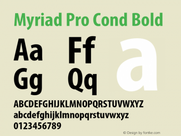 Myriad Pro Cond Bold Version 2.037;PS 2.000;hotconv 1.0.51;makeotf.lib2.0.18671图片样张