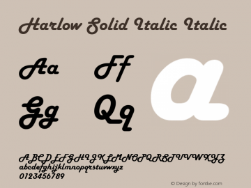 Harlow Solid Italic Italic Version 1.60 Font Sample