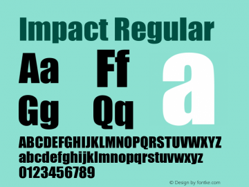 Impact Version 2.20 Font Sample