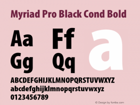 Myriad Pro Black Cond Bold OTF 1.006;PS 001.000;Core 1.0.23;hotunix 1.28图片样张