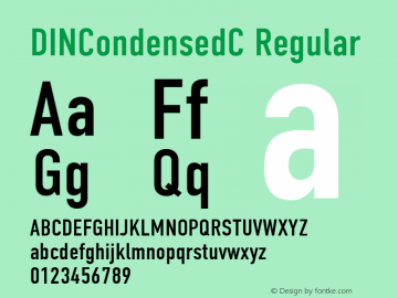 DINCondensedC Regular 001.000图片样张