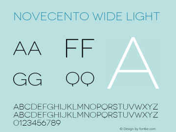 Novecento wide Light Regular Version 2.001;PS 002.001;hotconv 1.0.56;makeotf.lib2.0.21325 Font Sample