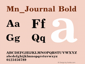 Mn_Journal Bold 31 December 1996 Font Sample