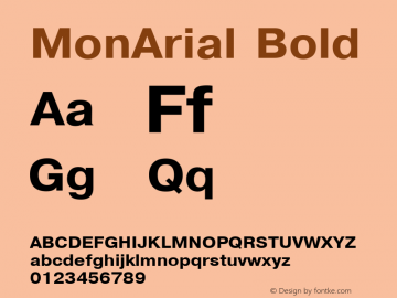 MonArial Bold Version 1.0图片样张