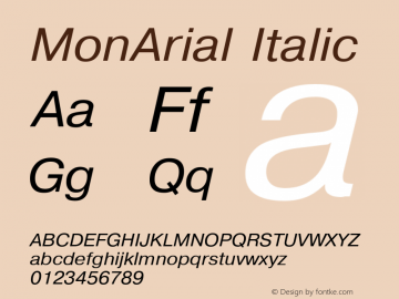 MonArial Italic Version 1.0图片样张