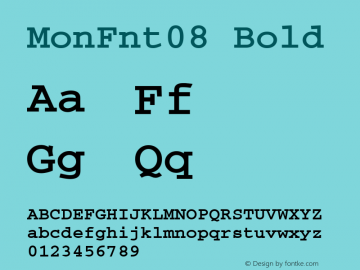 MonFnt08 Bold Version 1.0图片样张