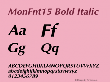 MonFnt15 Bold Italic 001.000图片样张