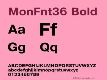 MonFnt36 Bold Version 1.0图片样张