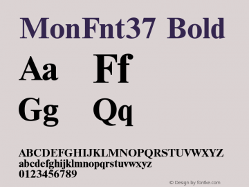 MonFnt37 Bold Version 1.0 Font Sample