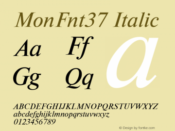 MonFnt37 Italic Version 1.00图片样张