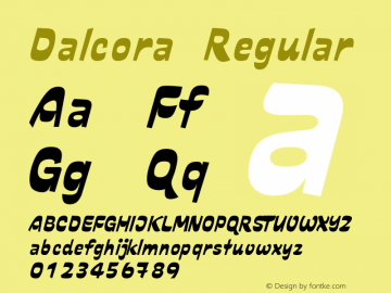 Dalcora Regular 1.000; 10-25-93 Font Sample