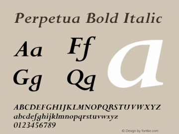 Perpetua Bold Italic V.1.0: September 14, 1994图片样张