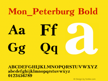 Mon_Peterburg Bold Converted from t:\PTB.BF1 by ALLTYPE Font Sample