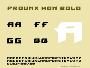 ProunX Mon Bold 2.00 Font Sample