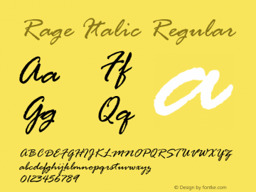 Rage Italic Version 1.01图片样张