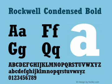 Rockwell Condensed Bold Version 1.50图片样张