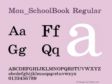 Mon_SchoolBook Converted from t:\SHN_____.TF1 by ALLTYPE Font Sample