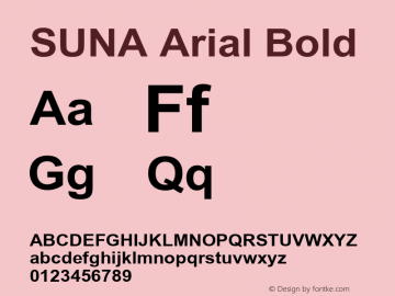 SUNA Arial Bold MS core font :V1.00 Font Sample