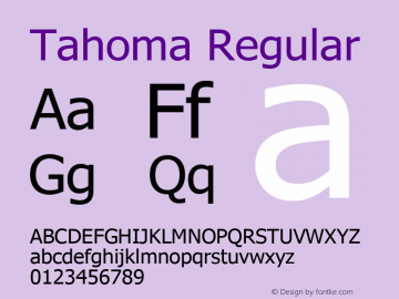 Tahoma Version 1.00 Font Sample