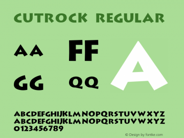CutRock Regular Unknown Font Sample