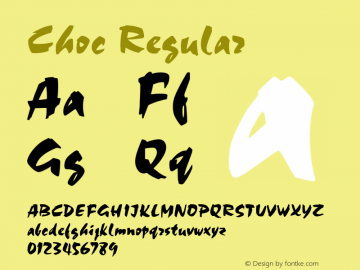 Choc Regular Altsys Fontographer 3.5  4/11/93 Font Sample