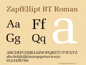 Zapf Elliptical 711 BT mfgpctt-v1.53 Friday, January 29, 1993 1:18:19 pm (EST) Font Sample