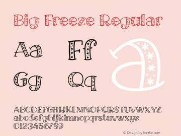 Big Freeze Version 1.000 Font Sample