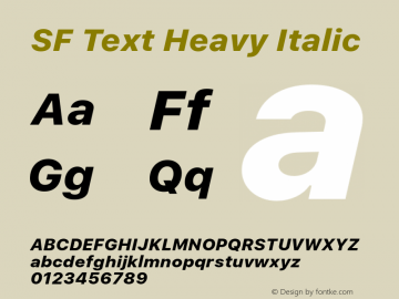 SFText-HeavyItalic 11.0d59e2 Font Sample
